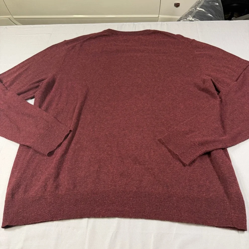 Old Navy Mens XXL Burgundy Heather Cotton Blend Crewneck Pullover Sweater